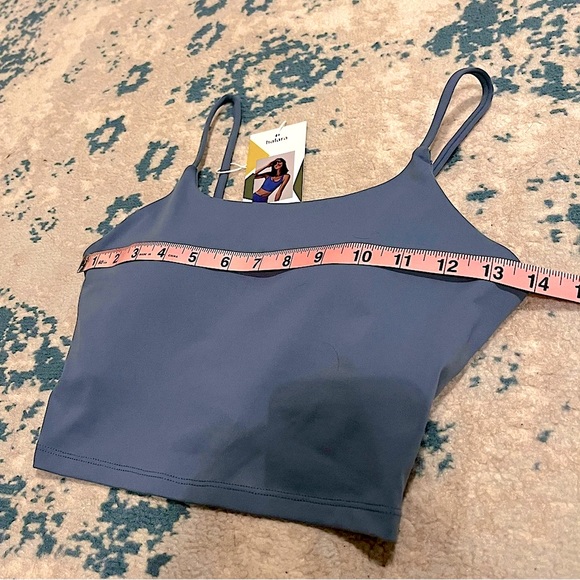 NWT Blue M tank top with built in bra - Picture 8 of 9